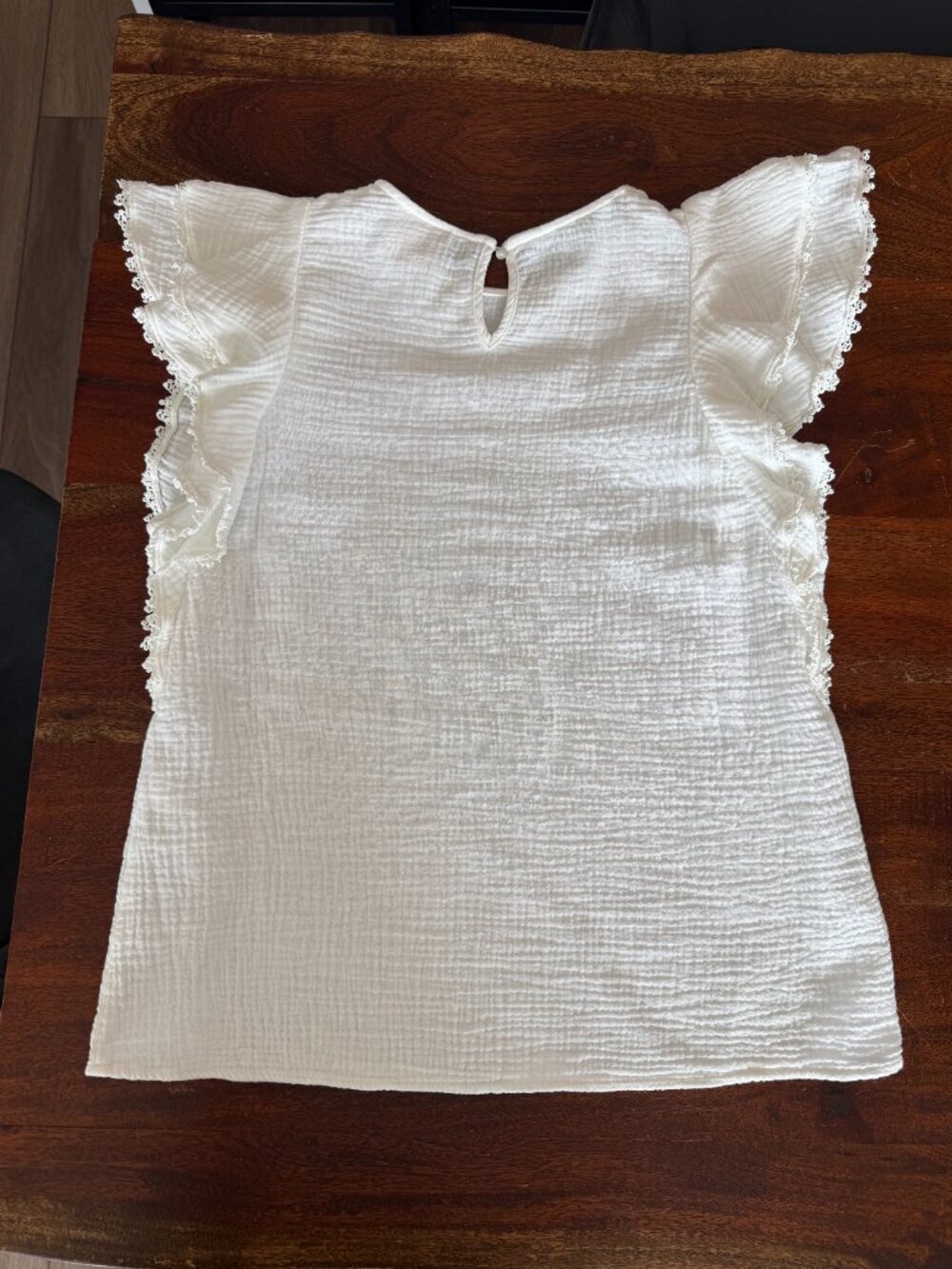 Sézane Ester Ecru Cotton Ruffle Sleeve Blouse Size 38 - Picture 12 of 12